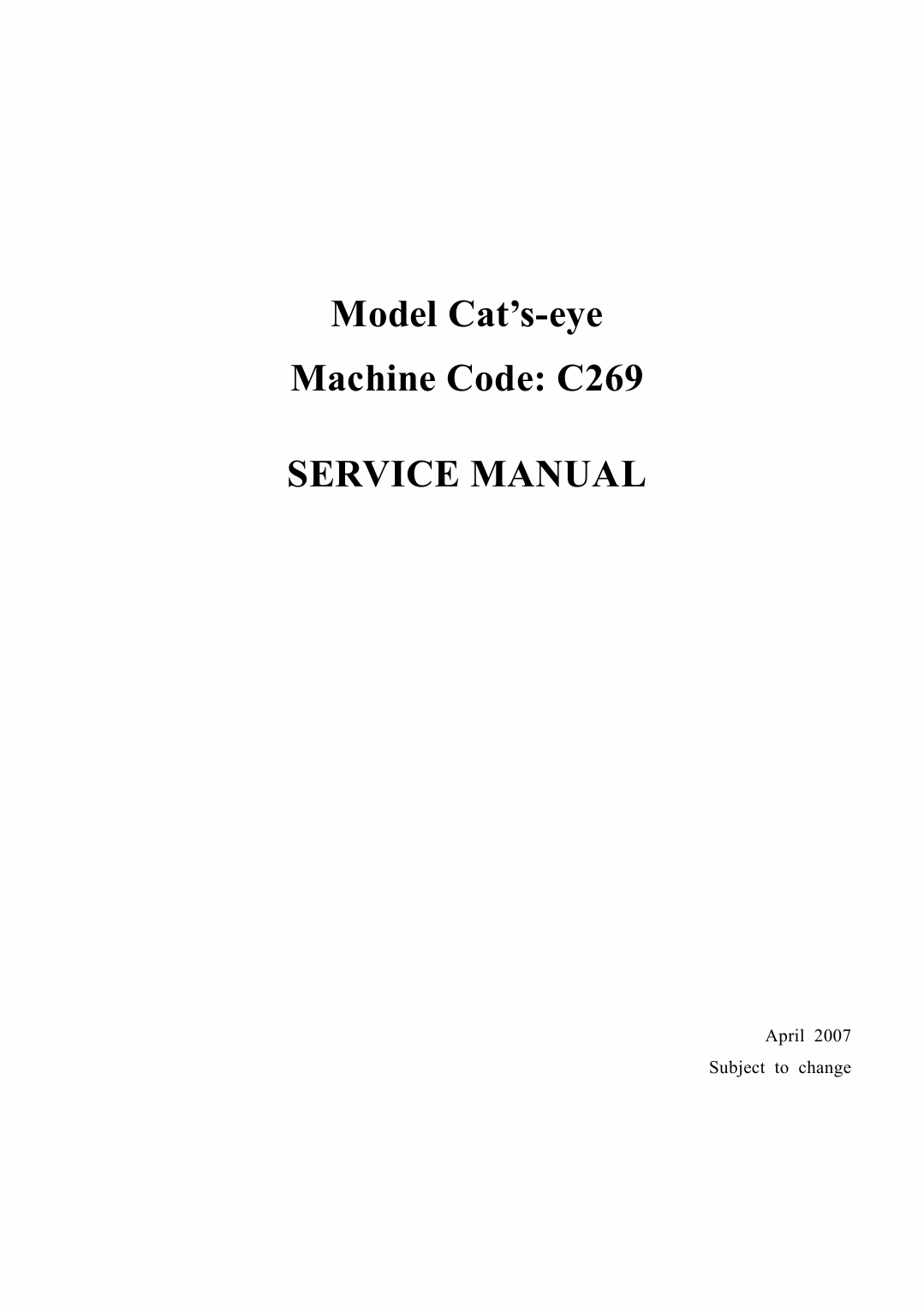 RICOH Aficio DX-4640PD C269 Service Manual-1